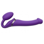 Фиолетовый безремневой вибрострапон Vibrating Bendable Strap-On - size L - Strap-on-me - купить с доставкой в Северске