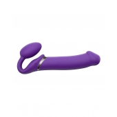 Фиолетовый безремневой вибрострапон Silicone Bendable Strap-On - size XL - Strap-on-me - купить с доставкой в Северске