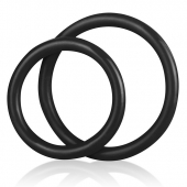 Набор из двух черных силиконовых колец разного диаметра SILICONE COCK RING SET - BlueLine - в Северске купить с доставкой