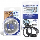 Двойное кольцо выносливости на пенис DUAL STAMINA RING - BlueLine - в Северске купить с доставкой