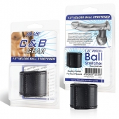 Хомут-утяжка для мошонки из искусственной кожи на липучке VELCRO BALL STRETCHER- 4 см. - BlueLine - в Северске купить с доставкой