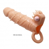 Телесная удлиняющая вибронасадка Penis Sleeve Connor - 17 см. - Baile - в Северске купить с доставкой