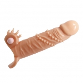 Телесная удлиняющая вибронасадка Penis Sleeve Connor - 17 см. - Baile - в Северске купить с доставкой