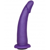 Фиолетовая гладкая изогнутая насадка-плаг - 17 см. - LOVETOY (А-Полимер) - купить с доставкой в Северске