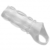 Насадка на пенис с кольцом для мошонки Clear Sensations Enhancer Sex Sleeve - 11,5 см. - XR Brands - в Северске купить с доставкой