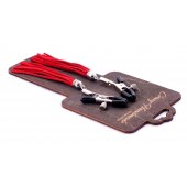 Металлические зажимы на соски с красными замшевыми кисточками - Crazy Handmade - купить с доставкой в Северске