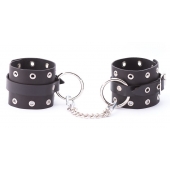 Черные кожаные оковы с люверсами - Crazy Handmade - купить с доставкой в Северске