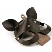 Черная кожаная маска  Кошка  с маленькими ушками - Crazy Handmade - купить с доставкой в Северске