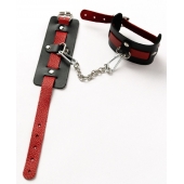 Черные оковы с красным декором и заклепками - Crazy Handmade - купить с доставкой в Северске