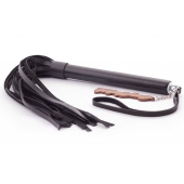 Черная кожаная плеть  Индиго  - 50 см. - Crazy Handmade - купить с доставкой в Северске