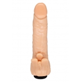 Телесная гелевая насадка-фаллос с клиторальными лепестками - 18,5 см. - LOVETOY (А-Полимер) - купить с доставкой в Северске