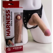 Страпон Harness из двух предметов: трусики с плугом и насадка-фаллос - 17 см. - LOVETOY (А-Полимер) - купить с доставкой в Северске
