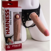 Реалистичный страпон Harness из трусиков и насадки-фаллоса - 18,5 см. - LOVETOY (А-Полимер) - купить с доставкой в Северске