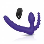 Фиолетовый безремневой страпон с пультом ДУ 7’’ Remote Control Strapless - 24 см. - Pegasus - купить с доставкой в Северске
