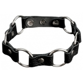 Кожаный черный ошейник с кольцами - Sitabella - купить с доставкой в Северске