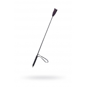 Чёрный стек с кожаной ручкой - 58 см. - Sitabella - купить с доставкой в Северске