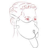 Красная неопреновая маска  Дог - Sitabella - купить с доставкой в Северске