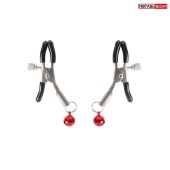 Серебристые зажимы на соски с шариками - Notabu - купить с доставкой в Северске