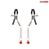 Серебристые зажимы на соски с шариками на цепочках - Notabu - купить с доставкой в Северске