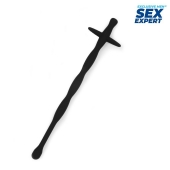Черный силиконовый уретральный стимулятор - 15 см. - Sex Expert - купить с доставкой в Северске