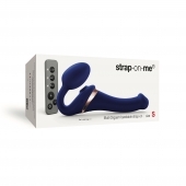 Синий безремневой страпон Multi Orgasm Size S с клиторальной стимуляцией - Strap-on-me - купить с доставкой в Северске