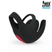 Черная вибронасадка на пенис и мошонку Sex Expert - Sex Expert - в Северске купить с доставкой