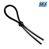 Черное силиконовое лассо с шариком для утяжки - Sex Expert - в Северске купить с доставкой