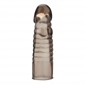 Дымчатая насадка-удлинитель Ribbed Realistic Penis Enhancing Sleeve Extension - 15,2 см. - BlueLine - в Северске купить с доставкой