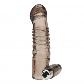 Дымчатая насадка на пенис с вибрацией  Vibrating Penis Enhancing Sleeve Extension - 13,3 см. - BlueLine - в Северске купить с доставкой