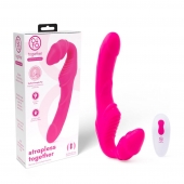Розовый безремневой страпон на радиоуправлении Strapless Together - 22 см. - Together Toy - купить с доставкой в Северске