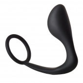 Черное эрекционное кольцо с анальной пробкой Anal Plug With Cockring - Dream Toys - в Северске купить с доставкой