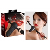 Чёрный силиконовый кляп-фаллос Bad Kitty - Orion - купить с доставкой в Северске