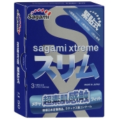 Розовые презервативы Sagami Xtreme FEEL FIT 3D - 3 шт. - Sagami - купить с доставкой в Северске