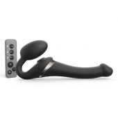 Черный безремневой страпон Multi Orgasm Size S с клиторальной стимуляцией - Strap-on-me - купить с доставкой в Северске