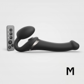 Черный безремневой страпон Multi Orgasm Size M с клиторальной стимуляцией - Strap-on-me - купить с доставкой в Северске