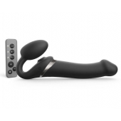 Черный безремневой страпон Multi Orgasm Size L с клиторальной стимуляцией - Strap-on-me - купить с доставкой в Северске