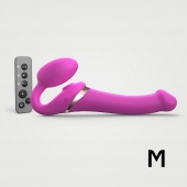 Ярко-розовый безремневой страпон Multi Orgasm Size M с клиторальной стимуляцией - Strap-on-me - купить с доставкой в Северске