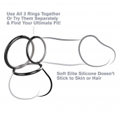 Набор из трех черных эрекционных колец Silicone 3-Ring Stamina Set - Pipedream - в Северске купить с доставкой