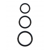 Набор из трех черных эрекционных колец Silicone 3-Ring Stamina Set - Pipedream - в Северске купить с доставкой