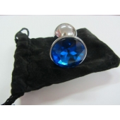 Анальное украшение BUTT PLUG  Small с синим кристаллом - 7 см. - Anal Jewelry Plug - купить с доставкой в Северске