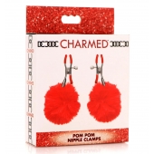 Красные зажимы на соски с помпонами Pom Pom - XR Brands - купить с доставкой в Северске