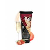 Массажный крем для тела с ароматом клубники и шампанского Sparkling Strawberry Wine - 200 мл. - Shunga - купить с доставкой в Северске