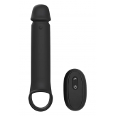 Черная насадка-удлинитель с вибрацией Vibrating Extender With Remote - Dream Toys - в Северске купить с доставкой