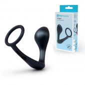 Черное эрекционное кольцо со стимулятором простаты Ringer Cock Ring   Plug - b-Vibe - в Северске купить с доставкой