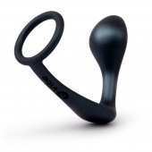 Черное эрекционное кольцо со стимулятором простаты Ringer Cock Ring   Plug - b-Vibe - в Северске купить с доставкой