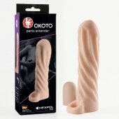 Телесная насадка-удлинитель Okoto со спиралевидным рельефом - 16 см. - Sitabella - в Северске купить с доставкой