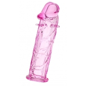 Розовая насадка фаллической формы - 12,5 см. - A-toys - в Северске купить с доставкой