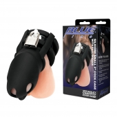 Черная клетка для пениса Silicone Small 2 in Cock Cage With Ball Divider - BlueLine - купить с доставкой в Северске