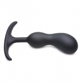 Черный массажер простаты с утяжелителями Premium Silicone Weighted Prostate Plug Medium - 16,3 см. - XR Brands - в Северске купить с доставкой