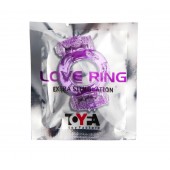 Фиолетовое виброкольцо с двумя вибропульками - Toyfa Basic - в Северске купить с доставкой